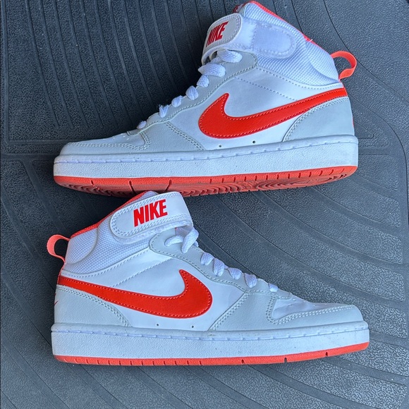 Nike White and Orange High-Top Sneakers - Picture 4 of 9